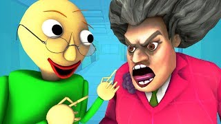 Балди vs Страшная Учительница Мисс Ти (Baldi's Basics Scary Teacher Miss T iOS Android 3D Анимация)