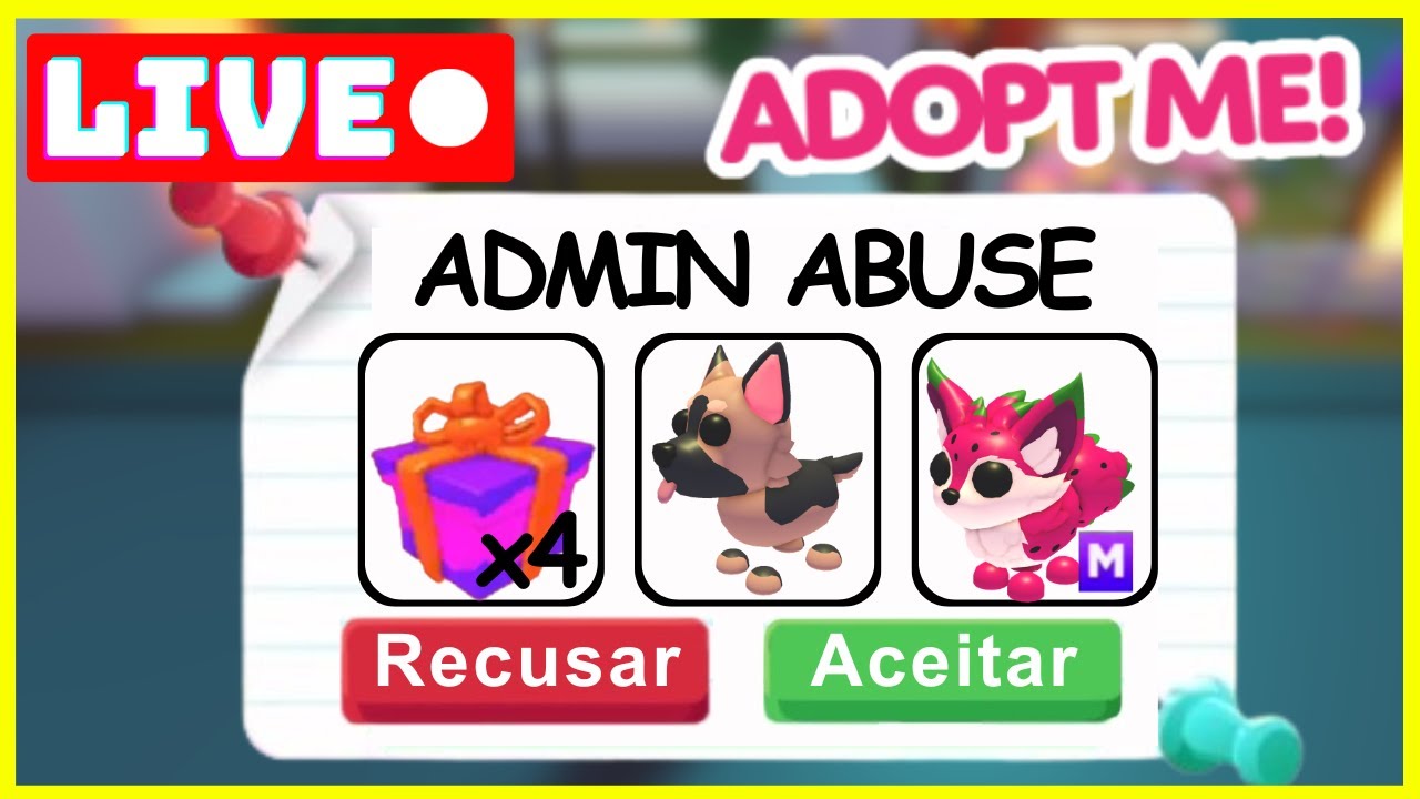 LIVE: ADMIN ABUSE ADOPT ME e OUTROS JOGOS