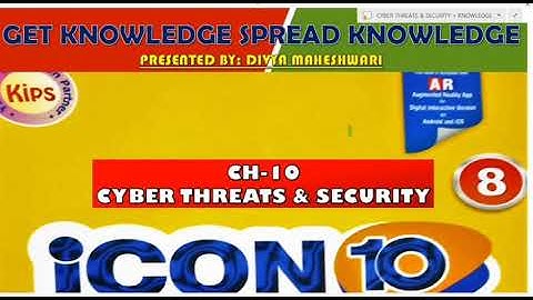 COMPUTER ICON 10 PART-1 CLASS-8 CH-10 CYBER THREAT & SECURITY