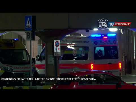 CORDENONS, SCHIANTO NELLA NOTTE: 55ENNE GRAVEMENTE FERITO | 23/12/2024