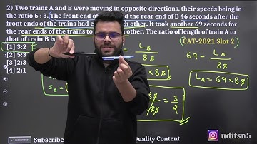 Time Speed Distance CAT 2021 || Previous Year Questions || Udit Saini #cat_2022