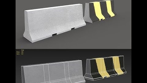 Lowpoly Concrete Barrier 3d model