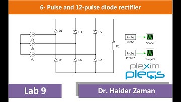 Three phase bridge, 6 pulse and 12 pulse diode rectifiers using Plecs | Lab 8 | Power Electronics
