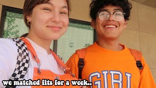my boyfriend and I matched outfits to school for a week..