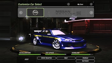 Need for Speed: Underground 2 — Nissan Skyline GT-R V·Spec (R34) (Hero; Downhill drift tutorial)