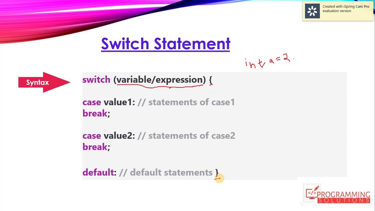 for statement java example