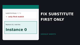 How to Fix SUBSTITUTE Only Replacing the First Match in Google Sheets