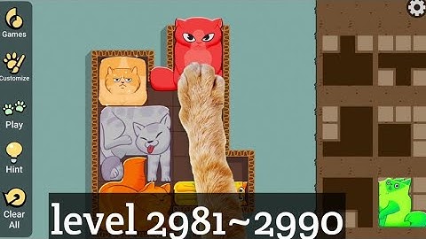 Puzzle Cats - level 2981~2990  Solve 