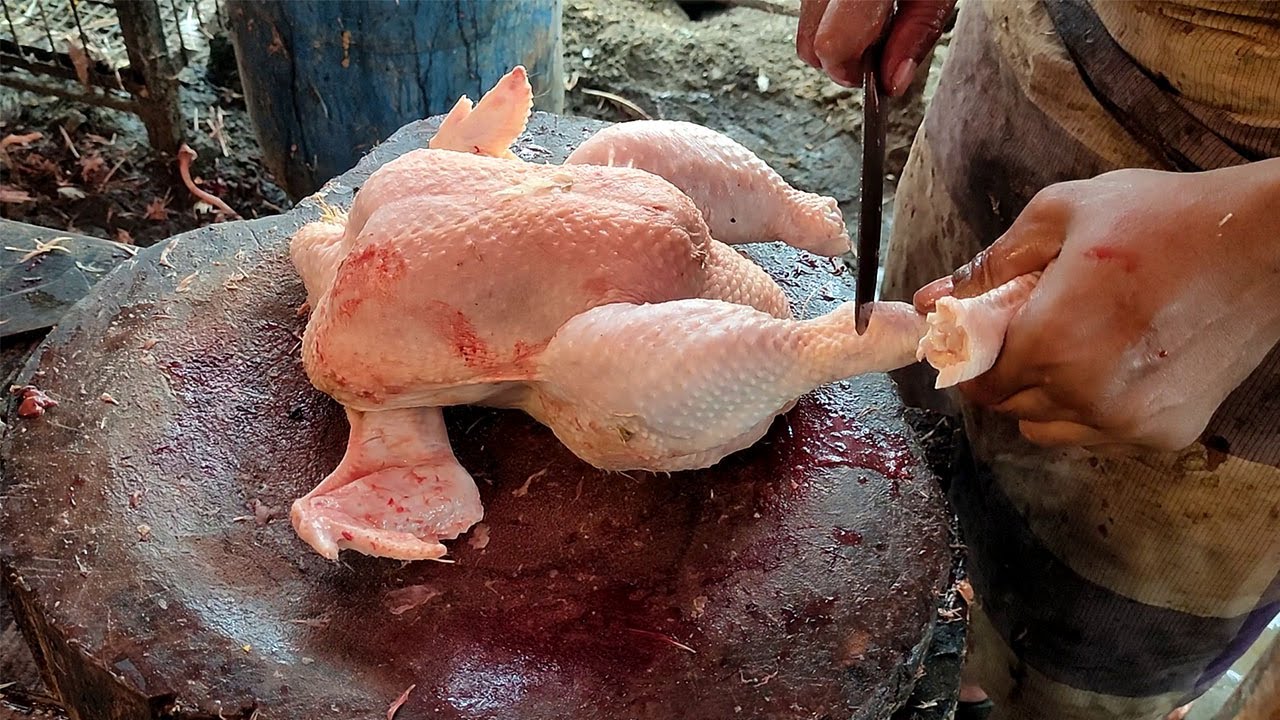 Most Unique Chicken Cutting Skills at roadside meat market