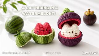 Crochet this Watermelon Poke Ball With Me in Under 6 Minutes | Low-Sew Tutorial
