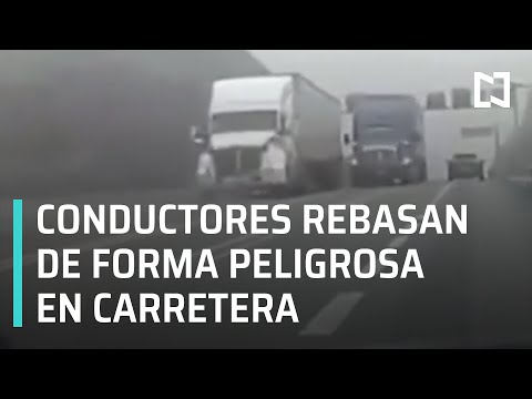 Captan a tráileres y camionetas rebasando de forma imprudente - Las Noticias