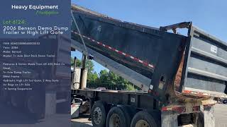 Lot 6124 • 2006 Benson Demo Dump Trailer w High Lift Gate