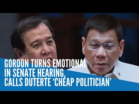 Gordon turns emotional in Senate hearing, calls Duterte ‘cheap politician’