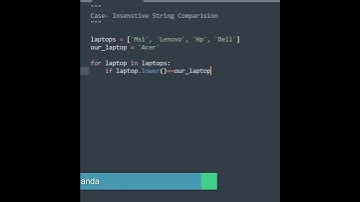 Case-insensitive String Comparison in Python #Shorts