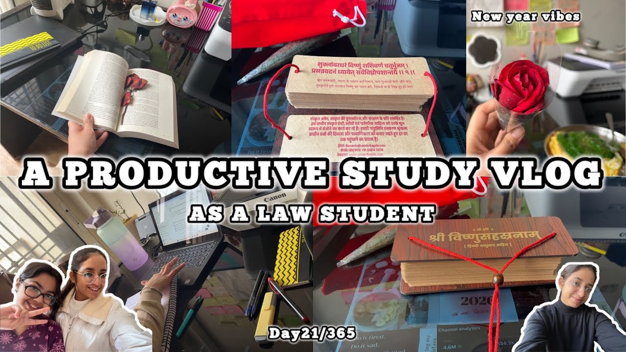 Day 21/365🍀 A Productive Study Vlog As A Law Student 👩‍🎓 