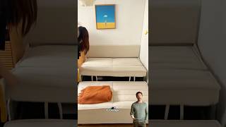 Sofá cama plegable con almacenamiento oculto ideal para espacios pequeños y modernos 🛋️✨#muebles