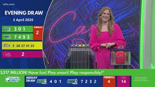 Evening SC winning lottery numbers for April 3, 2026