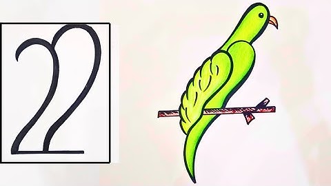 How to draw bird from number 22 | easy parrot drawing | Number Drawing | art city
