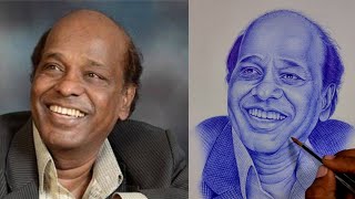 Drawing using ball pen | A Artistical Tribute To Rahat Indori | how to draw face for beginners