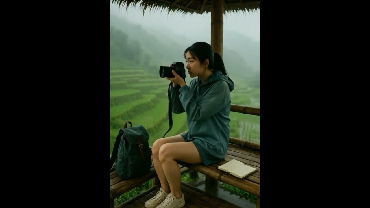 Snapshot of Serenity in the Rice Fields 📸🌿 #relax #nature #rainforrest #asmr #rain