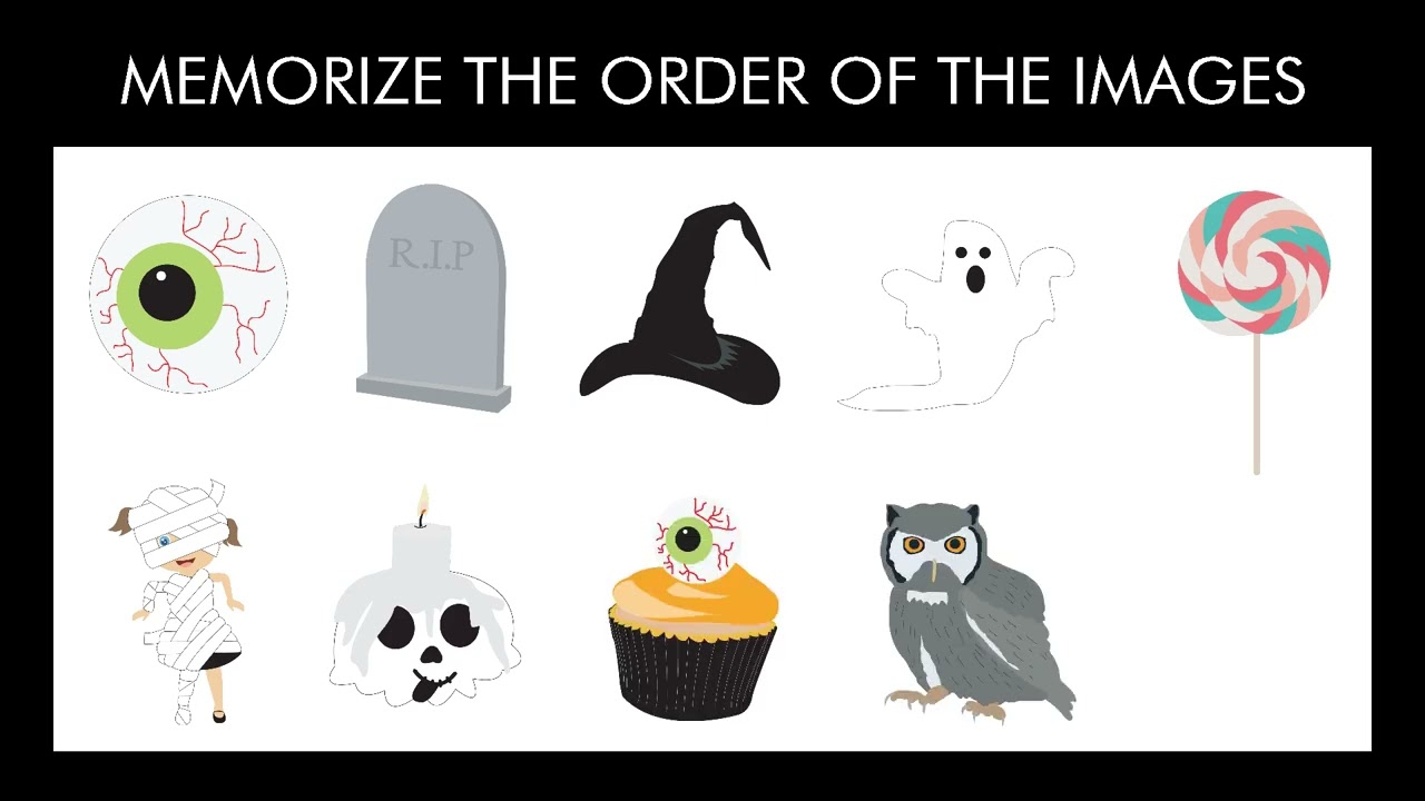 Memory Game Halloween - Brain Game for Toddlers, Preschool and Kindergarten Kids