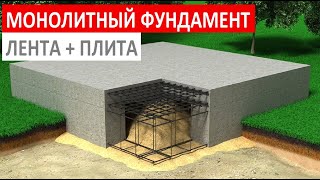 Мелкозаглубленный фундамент: лента + плита