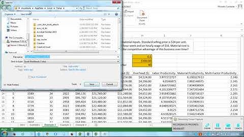 Operations Management using Excel: Productivity Calculations