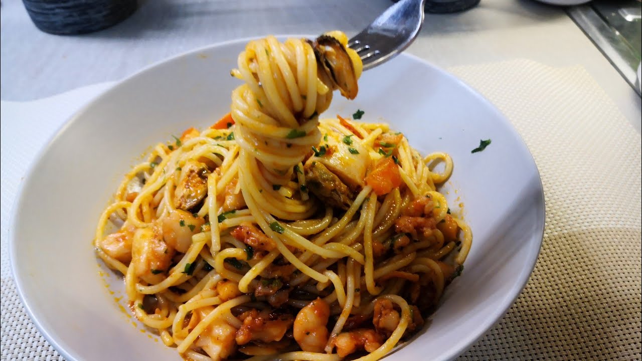 سباكتي بي فواكه البحر 🍤 🦐 🦑 🦑 🦪