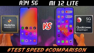 SAMSUNG GALAXY A34 5G VS XIAOMI 12 LITE 5G TEST SPEED 🔥#samsung #xiaomi #comparasion