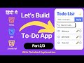Complete ToDo list App Tutorial - HTML CSS JavaScript (Part 2)