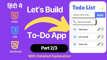 Complete ToDo list App Tutorial - HTML CSS JavaScript (Part 2)