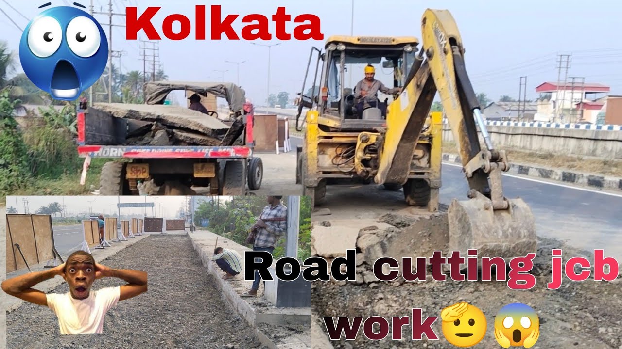 Kolkata road 🛣️ working video ! Jcb road cutting video ! Road working video all ! Excavator video..