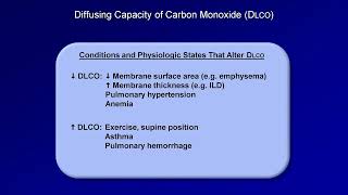 Pulmonary Function Tests PFT  Lesson 4   DLCO