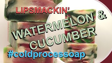 Cold Process Soap Making -- Watermelon & Cucumber Shea Butter Soap - Simple Stripe Pattern