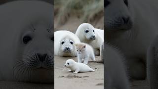 Kitten Meets A Family Of Seal Pups For The First Time