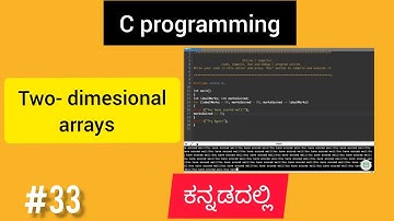 C programming in Kannada | array in c | two-dimensional array in c | R u ready to study