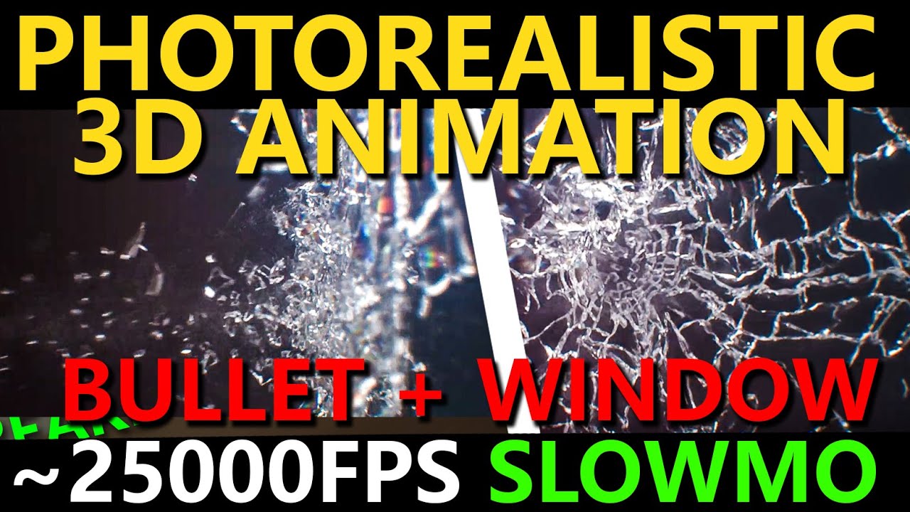 Beautiful glass shattering at 25,000 FPS | 3D Animation