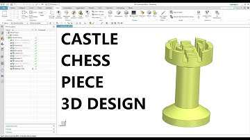 Siemens NX Tutorial - Chess Piece (Castle) 3D Modeling using Sketch