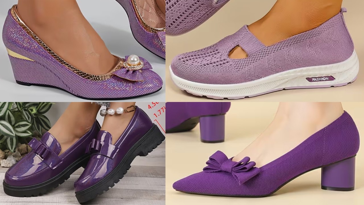 2026 TOP COMFORTABLE TRENDY PRETTY PURPLE SHOES DESIGNS FOR WOMEN LATEST EVERYDAY WEAR PURPLE SHOES