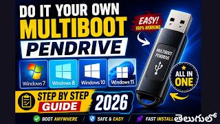Create Multiboot USB Using Rufus | Windows 7, 8, 10 & 11 Bootable Pendrive Guide 2026 | Telugu