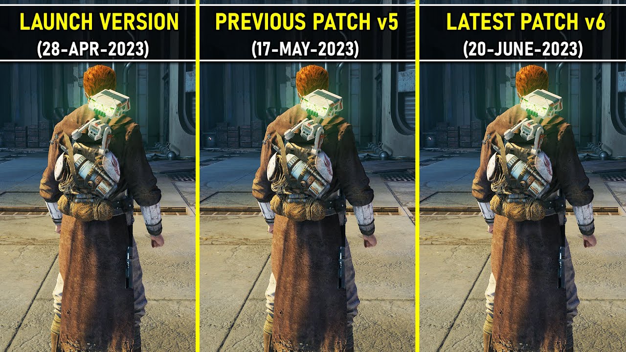 Star Wars Jedi Survivor PC | Launch vs Previous Patch v5 vs Latest Patch v6 | Performance Comparison