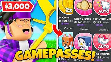 I Spent $3,000 ROBUX On These GAMEPASSES In Mining Clicker Simulator! (Roblox)
