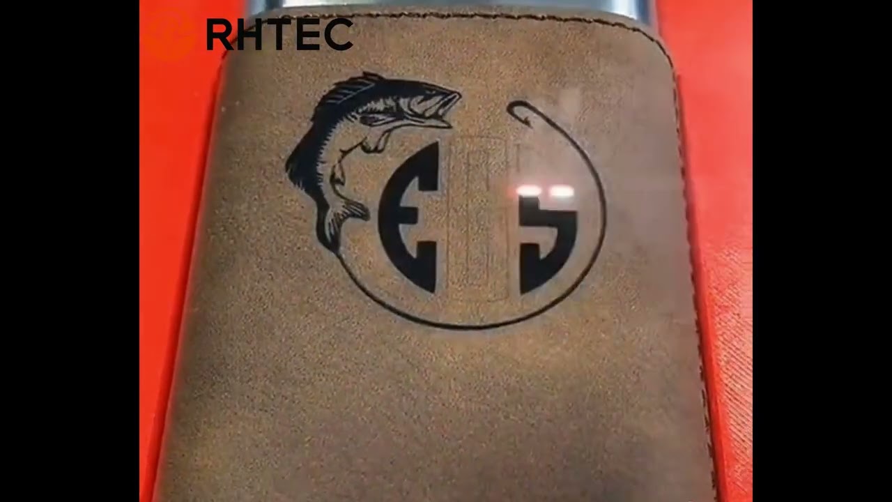 Laser Engraving Logo on Cigar Box Leather Cover - Precision Craftsmanship.