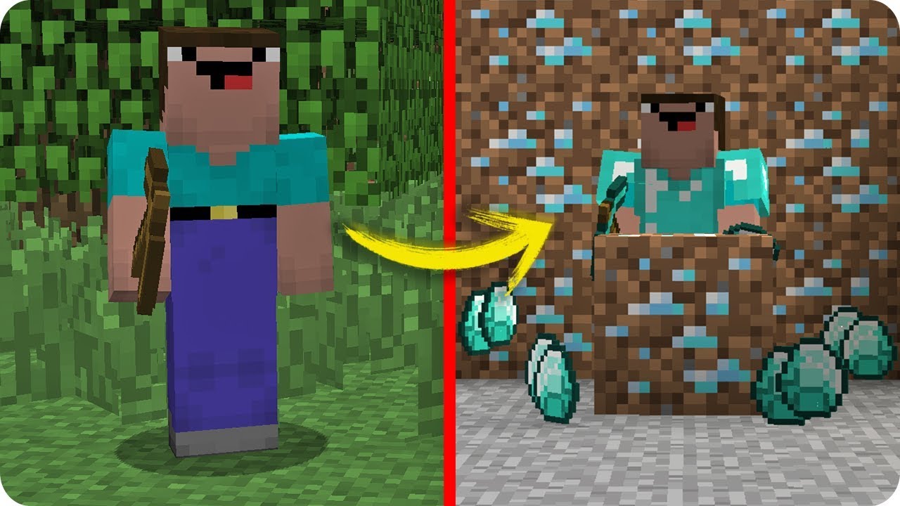 NOOB MINECRAFT VS DIAMANTE INFINITO TIERRA TROLL NOOB
