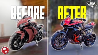 Wrecked Honda CBR 1000RR FULL BUILD TIMELAPSE | Under 10 Min!!