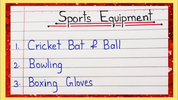 Cricket Equipment Name list with images. All Cricket Accessories