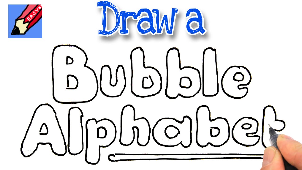 How to Draw Bubble Writing Real Easy YouTube