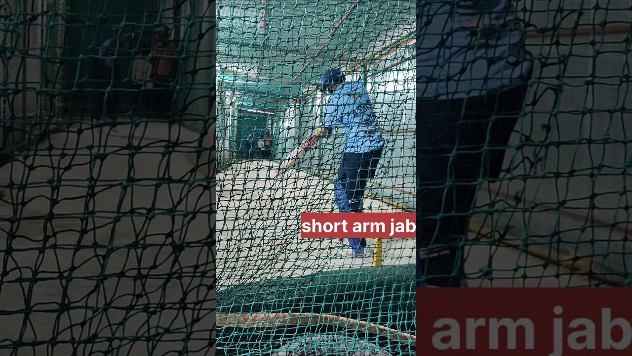 short arm jab...feel the sound... dispatched over mid-wicket #cricketaura Ashish Rathi batting indoo