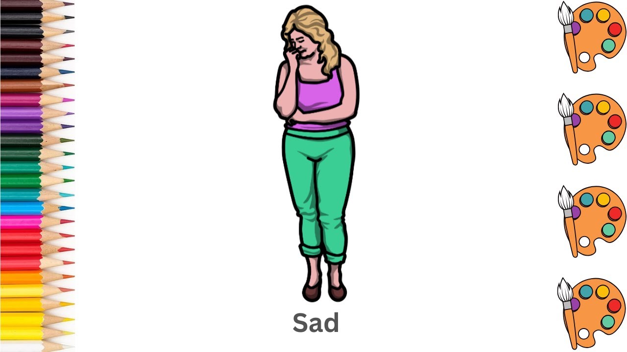 Sad - Sketch Art and Paint | Step by step tutorial | Pencil to Palette