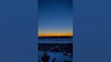 Winter Sunset Glow Golden Hour With Snow 